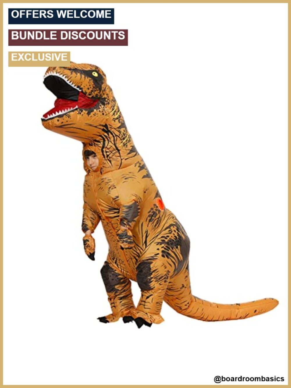 Kids Inflatable Dinosaur Costume Boys Girls Halloween T-Rex Suit